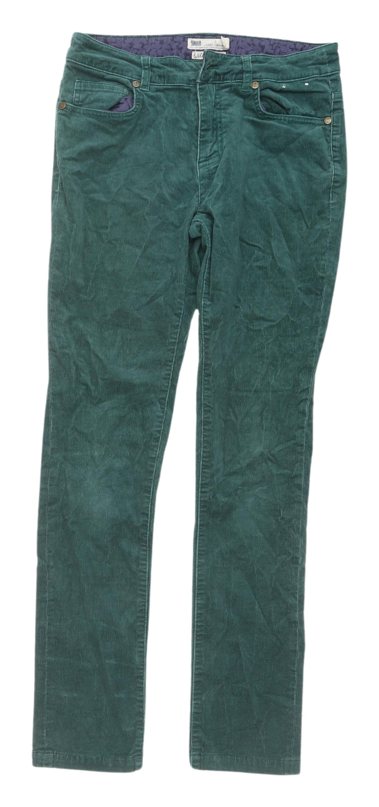 Seasalt Cornwall Women's Green Corduroy Trousers Size 8