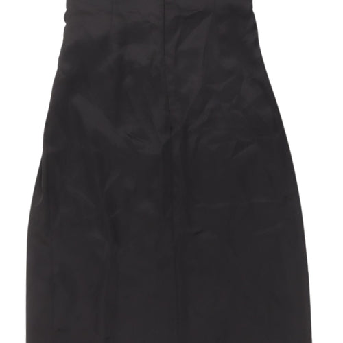 Zara Women's Black Long Slip Dress - Size 6 UK