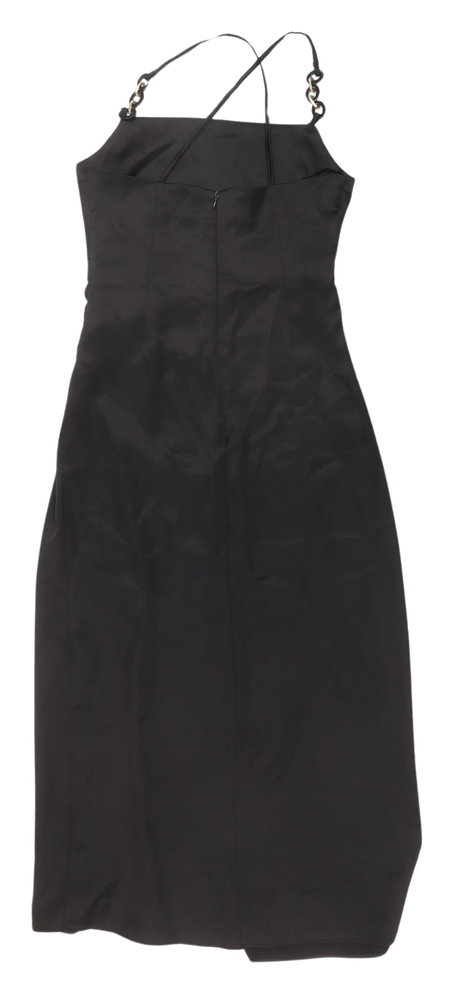 Zara Women's Black Long Slip Dress - Size 6 UK