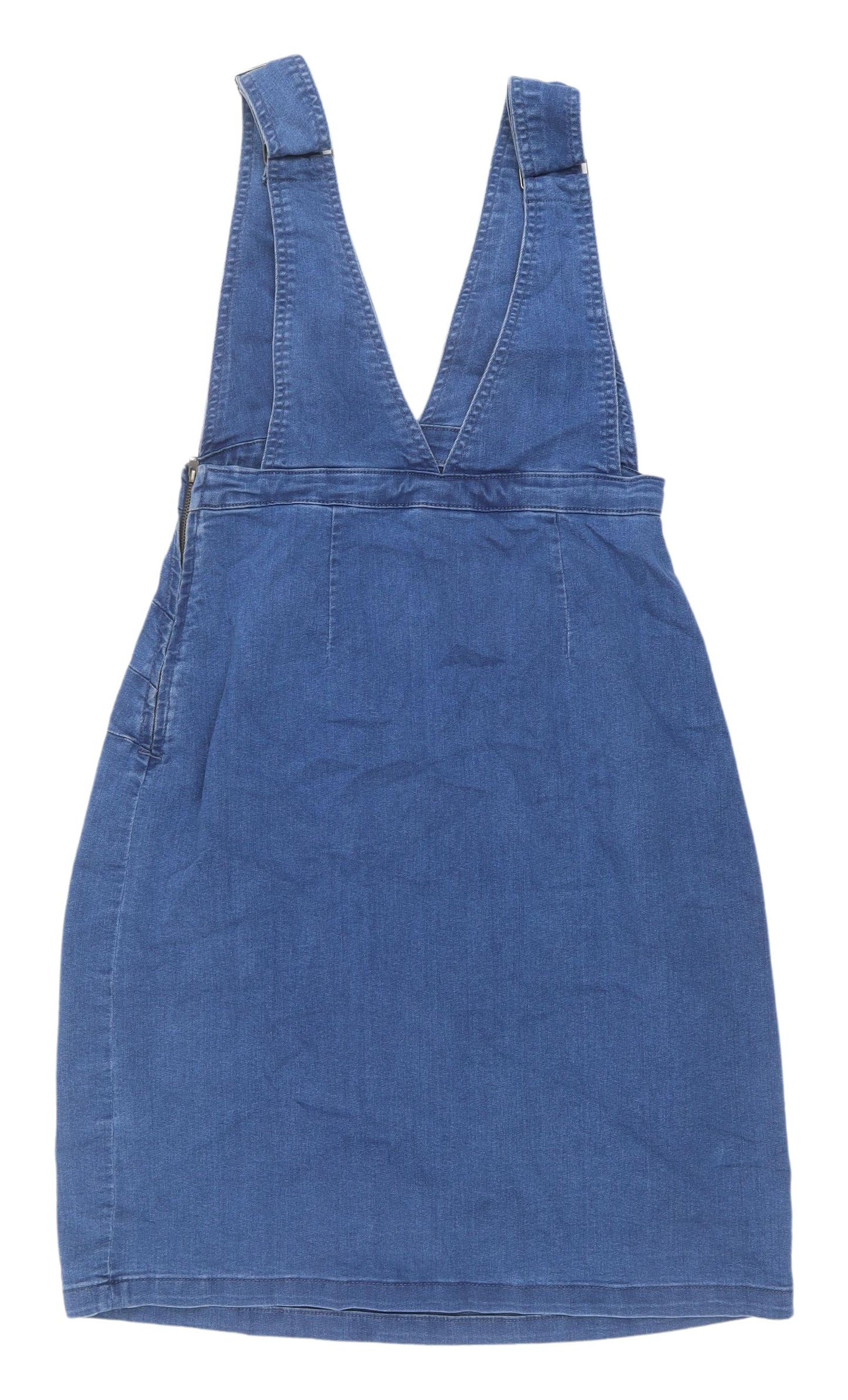 Mama Licious Women's Blue Denim Pinafore Dress M