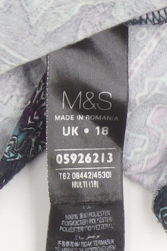 Marks & Spencer Women's Multicoloured Tunic Blouse UK 18