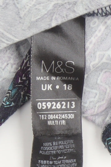 Marks & Spencer Women's Multicoloured Tunic Blouse UK 18