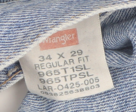 Wrangler Men's Blue Straight Leg Jeans, Size 34