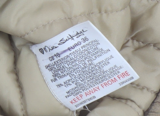 Miss Selfridge Beige Fur Trim Coat, Women's Size 10