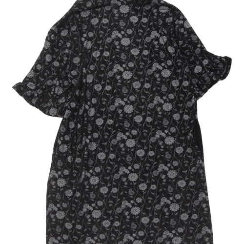 Next Women's Black Floral Shirt Dress Size 18