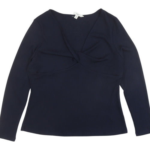 Marks and Spencer Women's Black V-Neck Long Sleeve Blouse
