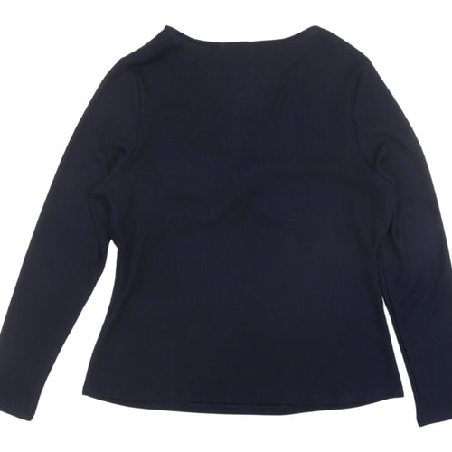 Marks and Spencer Women's Black V-Neck Long Sleeve Blouse
