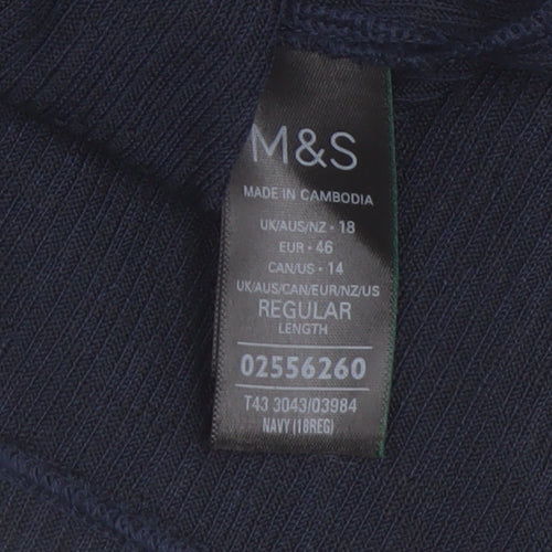 Marks and Spencer Women's Black V-Neck Long Sleeve Blouse