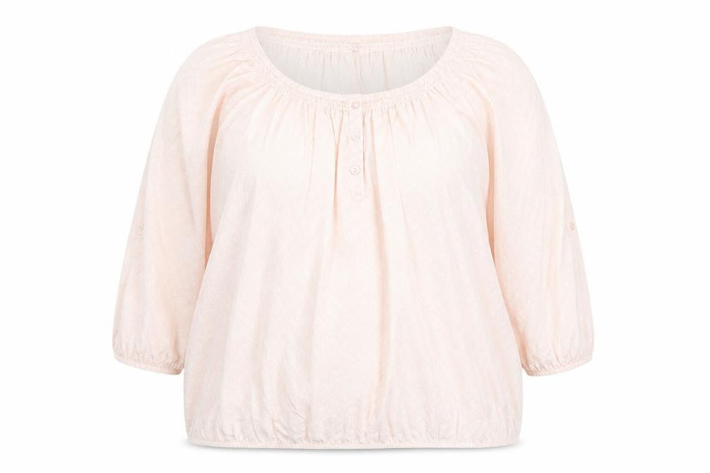Front view of Tchibo Women's Pink Cotton Blouse, size 20