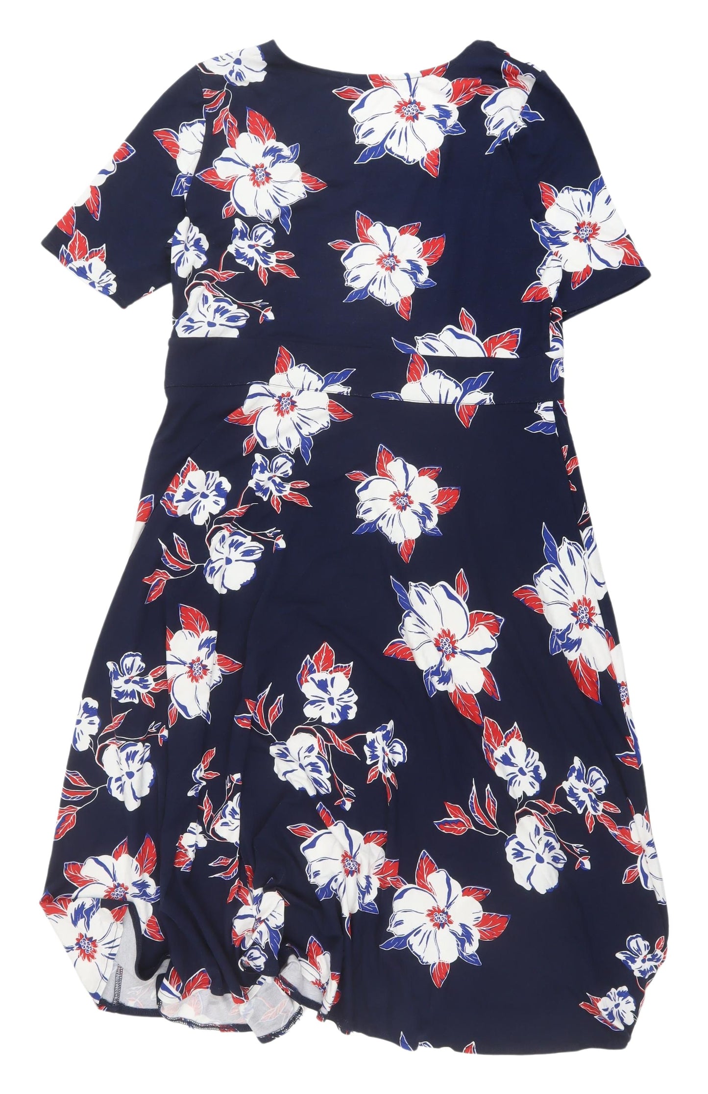 Damart Floral Fit & Flare Dress, Multicoloured, Size 16