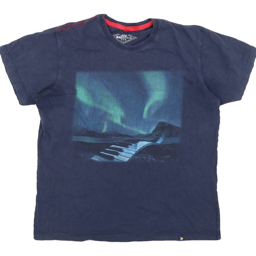 Joe Browns Men's Blue Music Graphic T-Shirt Size 12