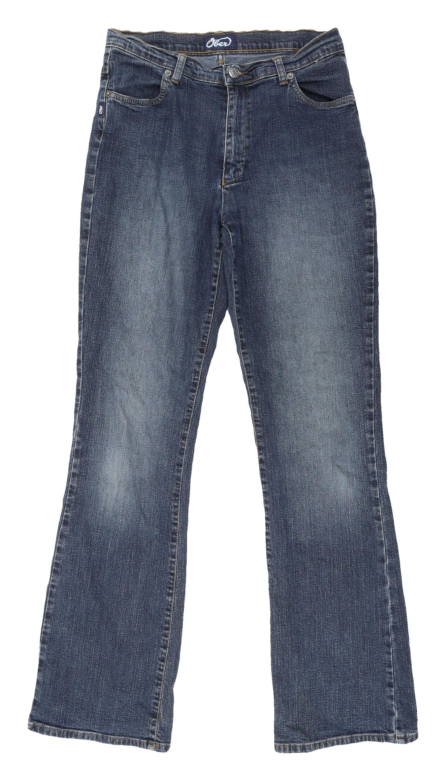 Ober Women's Blue Bootcut Jeans, Size 12, Elastic Waist