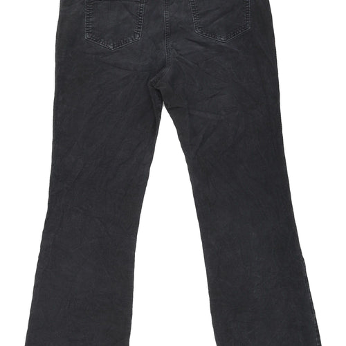 Marks and Spencer Grey Straight Corduroy Trousers - Size 14