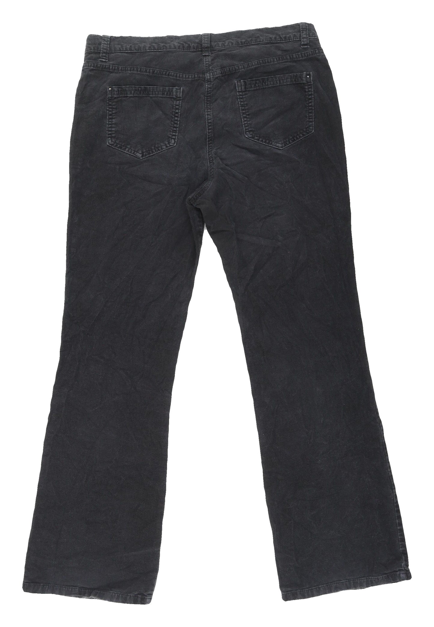 Marks and Spencer Grey Straight Corduroy Trousers - Size 14