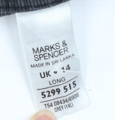 Marks and Spencer Grey Straight Corduroy Trousers - Size 14