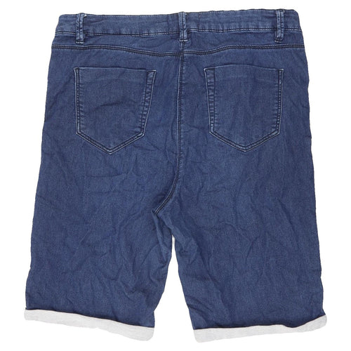 Premium Women's Blue Denim Bermuda Shorts Size 16