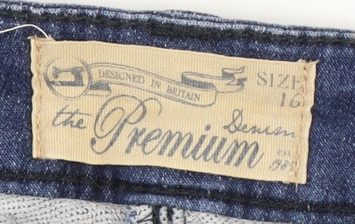Premium Women's Blue Denim Bermuda Shorts Size 16