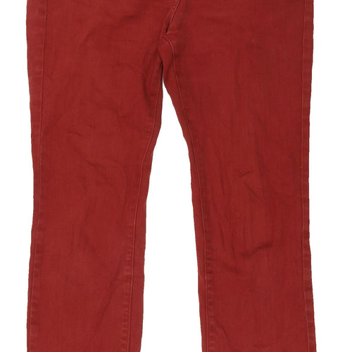 Marks and Spencer Women's Red Straight Jeans Size 12