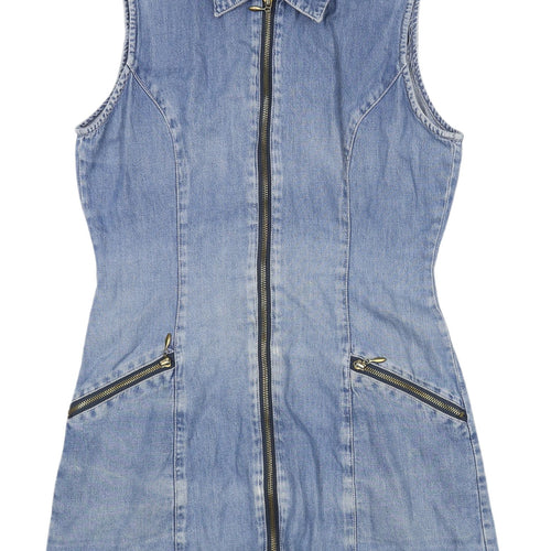 Authentic Buddies Women's Blue Denim Shirt Dress Size 12