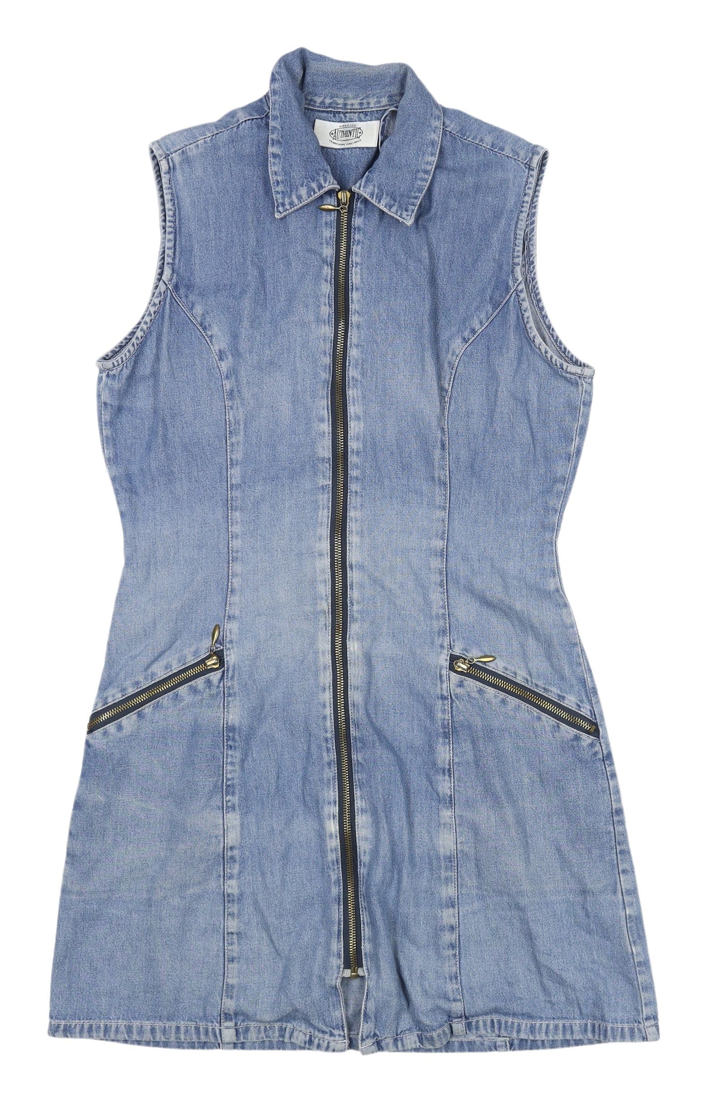 Authentic Buddies Women's Blue Denim Shirt Dress Size 12