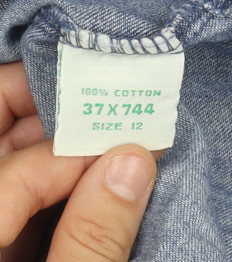 Authentic Buddies Women's Blue Denim Shirt Dress Size 12