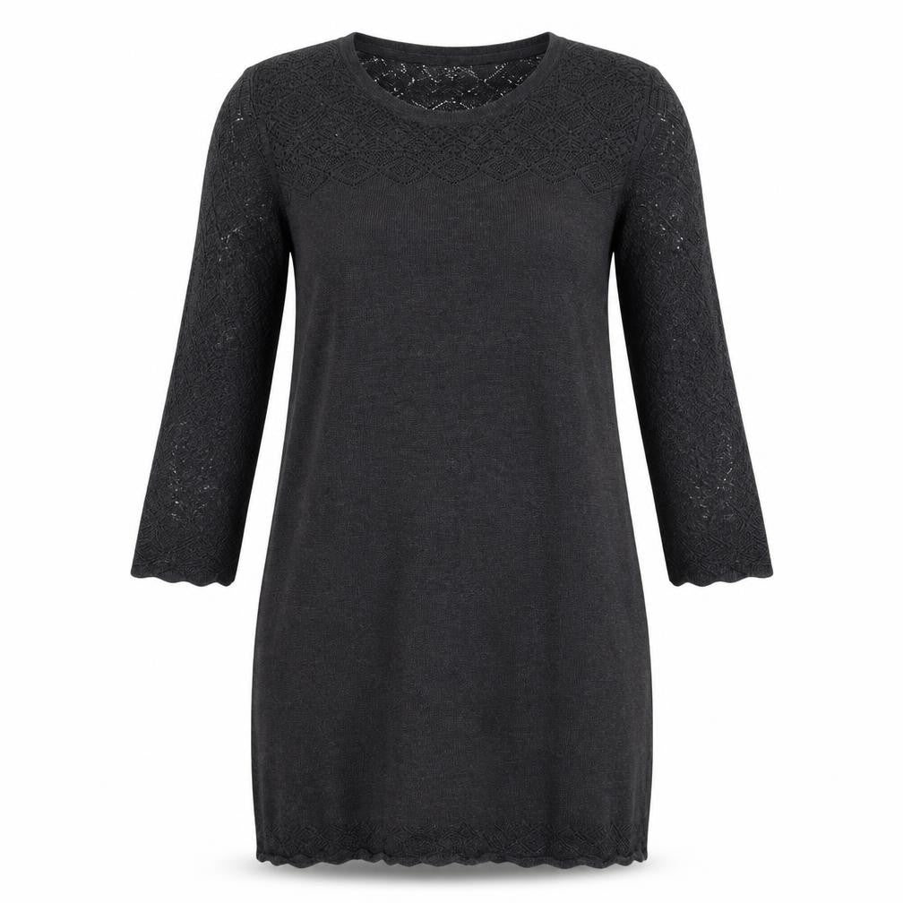 Front view of FatFace Women's Black Tunic Jumper, size 10