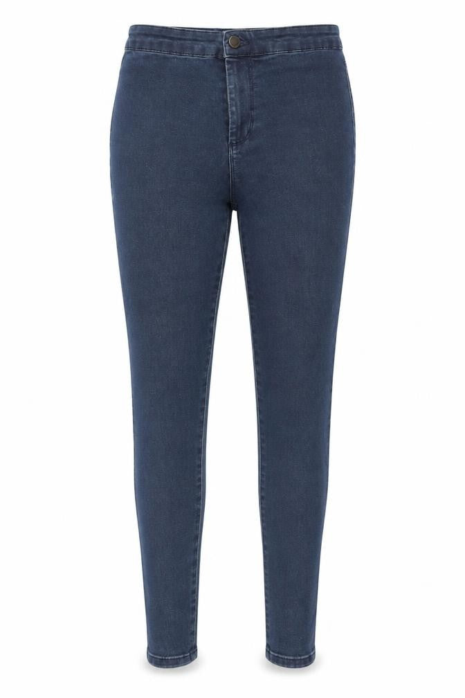Front view of Denim Co Women's Blue Jegging Jeans, size 12, Medium Wash