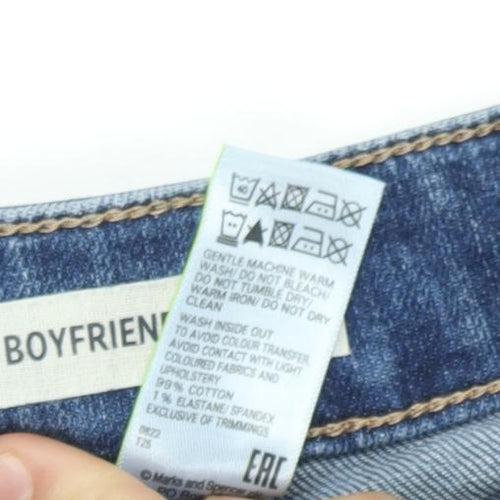 Marks and Spencer Women's Blue Boyfriend Jeans Size 14