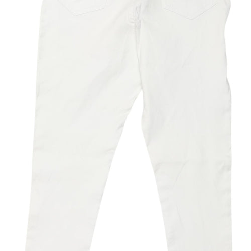 F&F Women's White Straight Jeans, Size 14