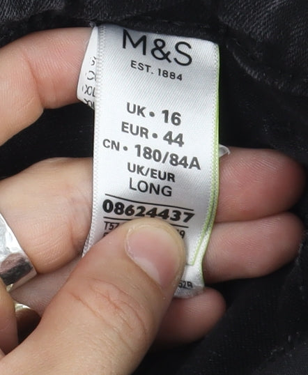 Marks and Spencer Women's Black Straight Jeans Size 16
