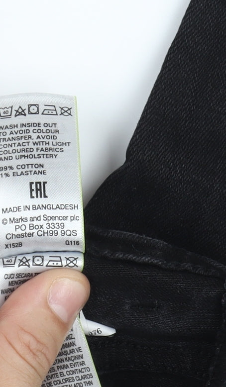 Marks and Spencer Women's Black Straight Jeans Size 16