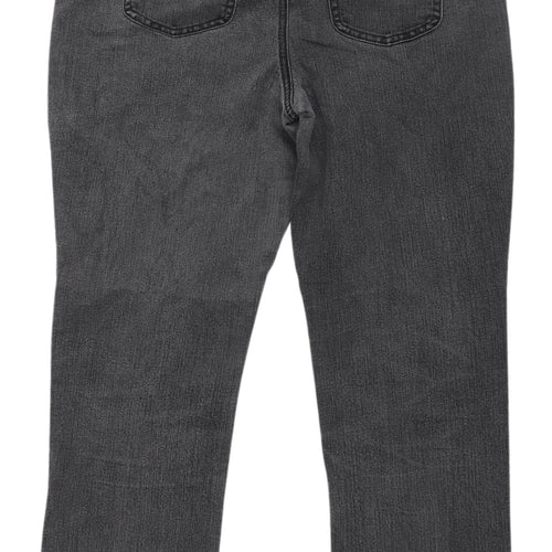 Chico's Grey Studded Straight Jeans - Women Size 6