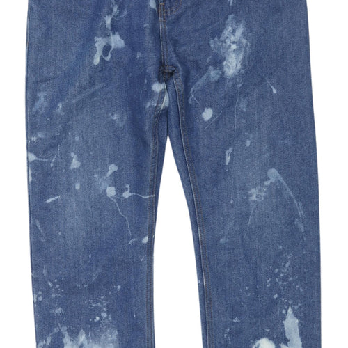 Denim Co. Men's Blue Straight Leg Distressed Jeans W32 L30