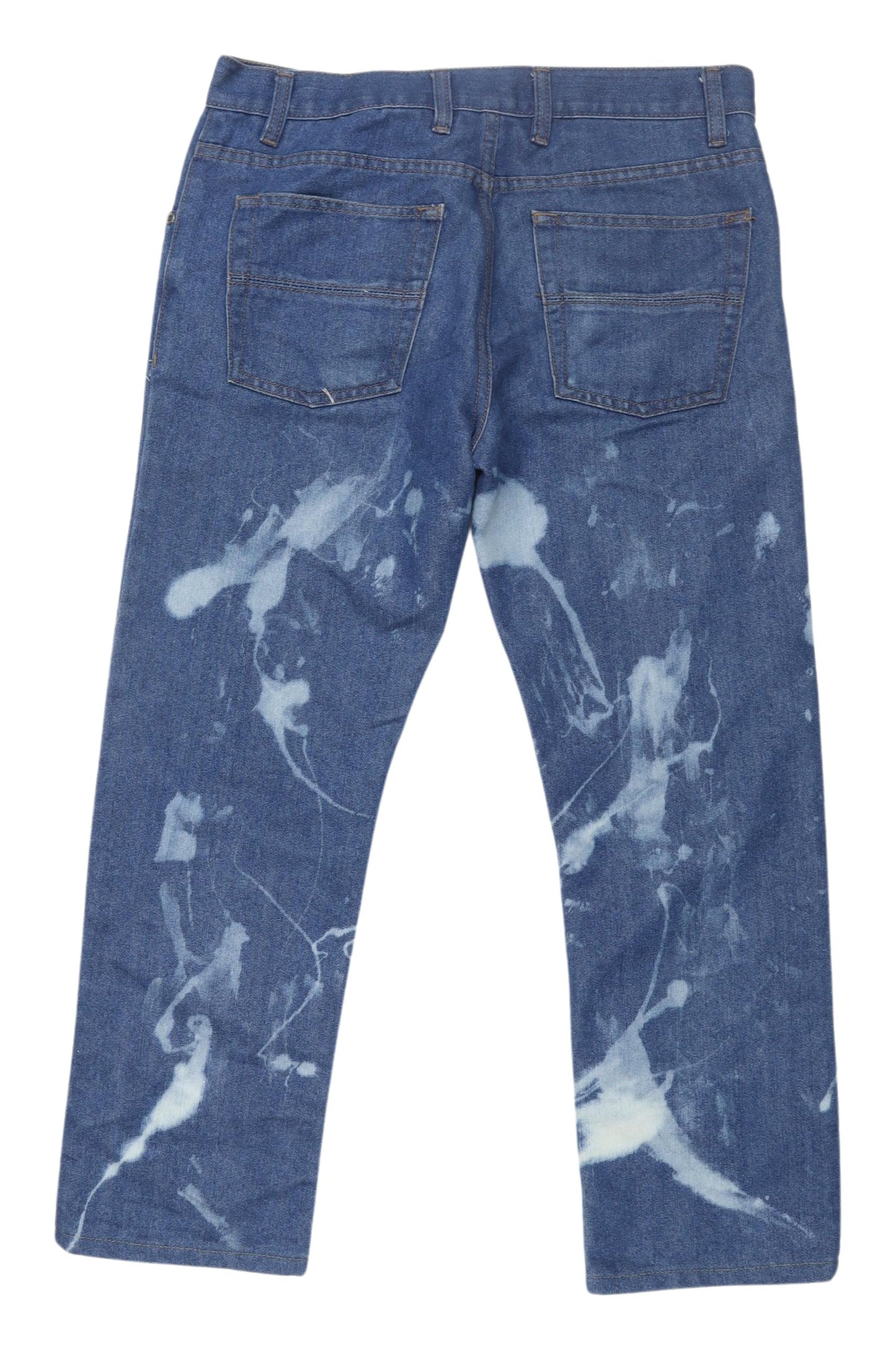 Denim Co. Men's Blue Straight Leg Distressed Jeans W32 L30