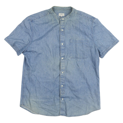 Next Men's Blue Short Sleeve Denim Shirt L