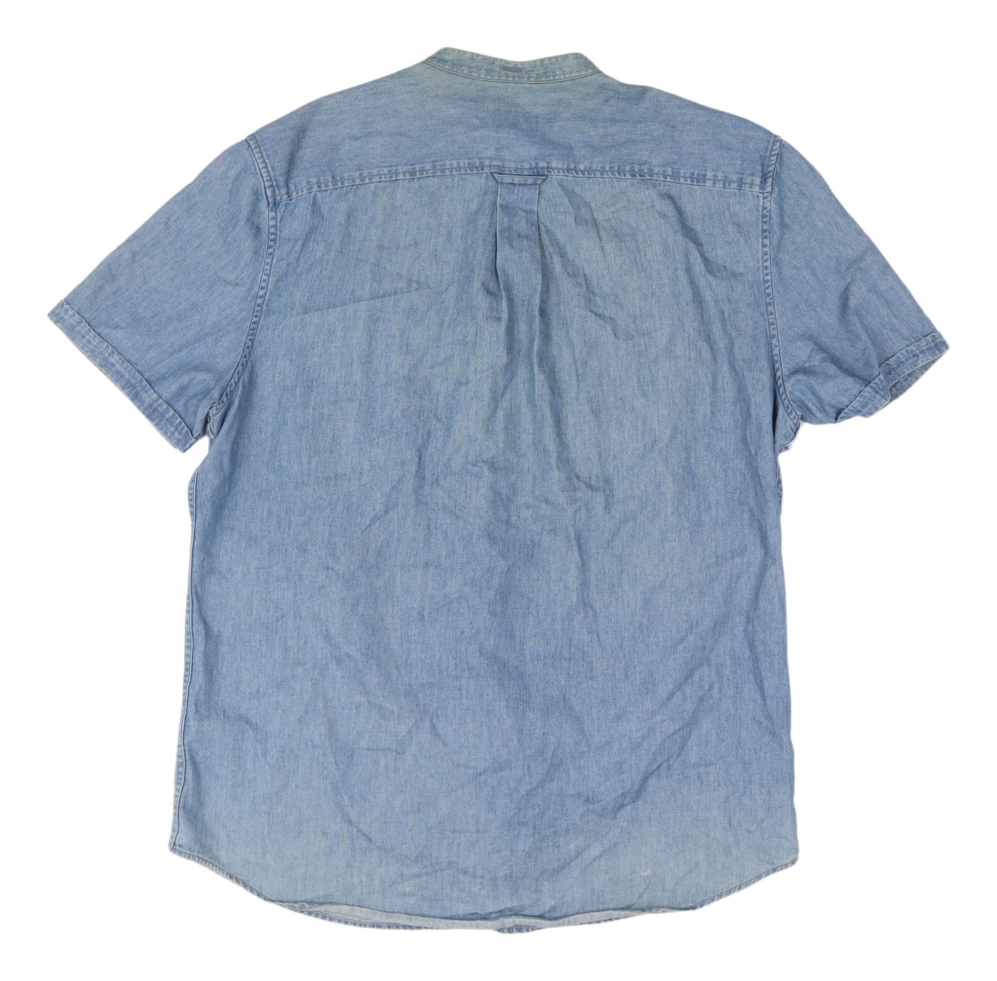 Next Men's Blue Short Sleeve Denim Shirt L