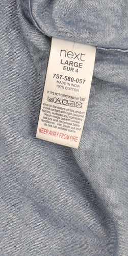 Next Men's Blue Short Sleeve Denim Shirt L