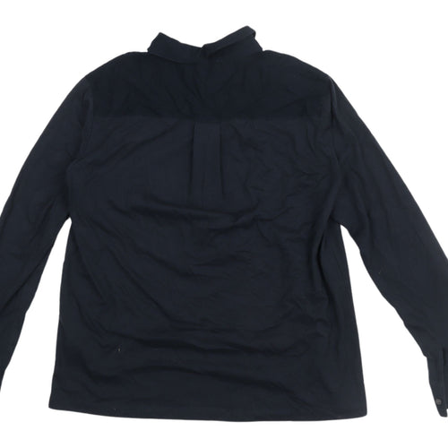 The White Company Black Button-Up Shirt Women Size 8