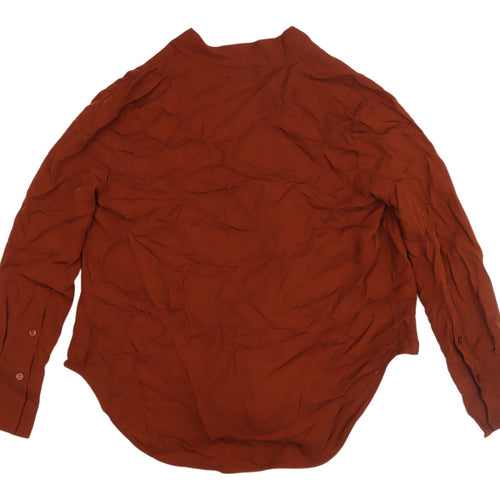 Zara Women's Brown Wrap Blouse XS Long Sleeve