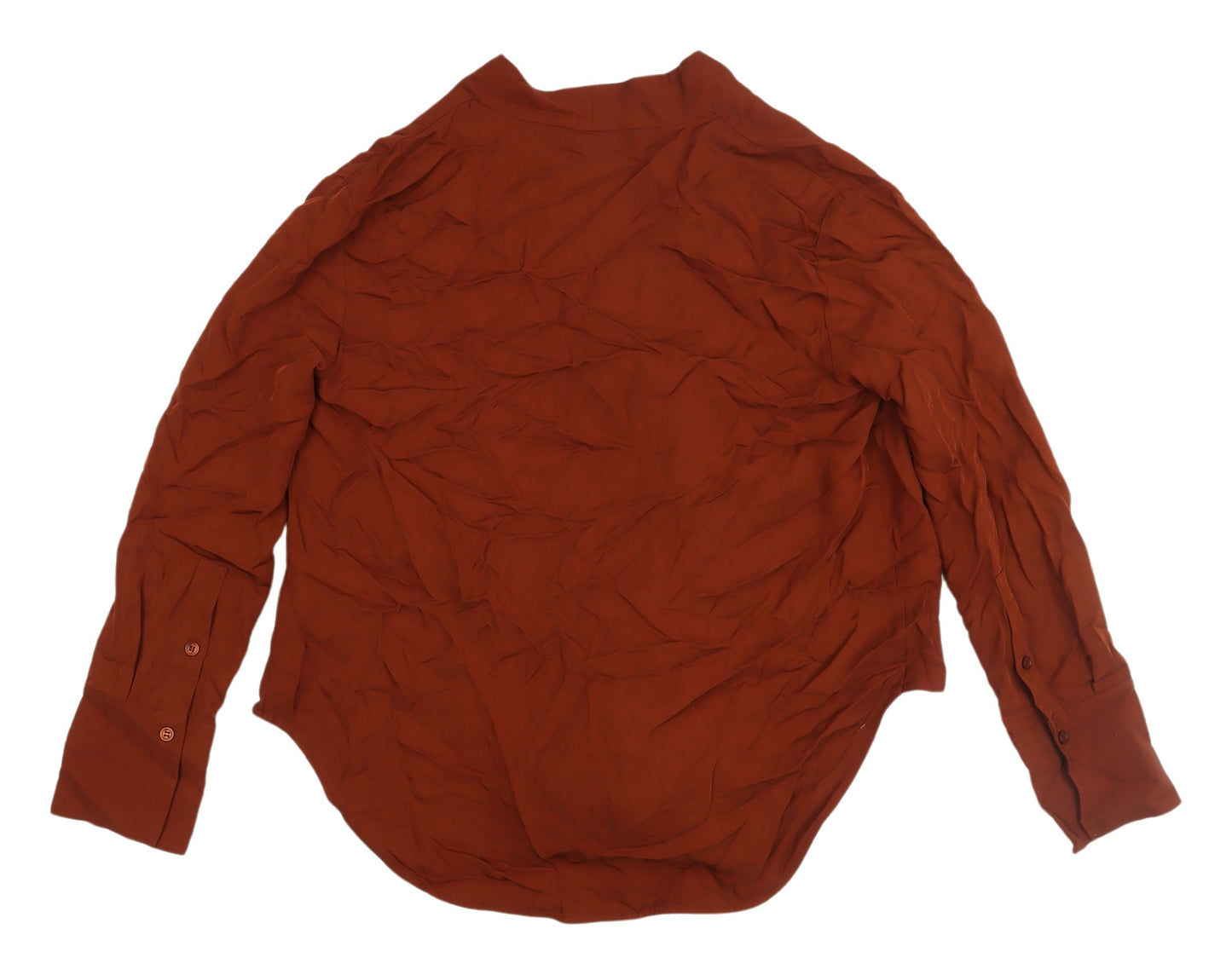 Zara Women's Brown Wrap Blouse XS Long Sleeve