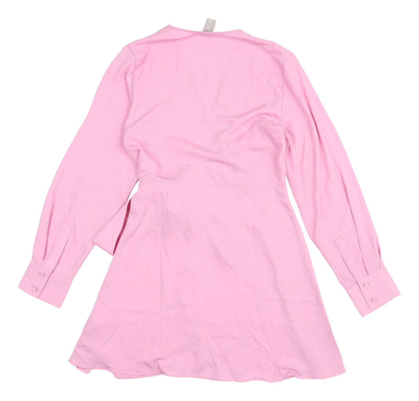 H&M Women's Pink Wrap Dress, Size 12, Long Sleeve