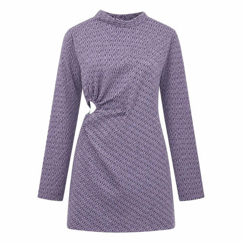 Zara Women's Purple Geometric Mock Neck Shift Dress Size 12