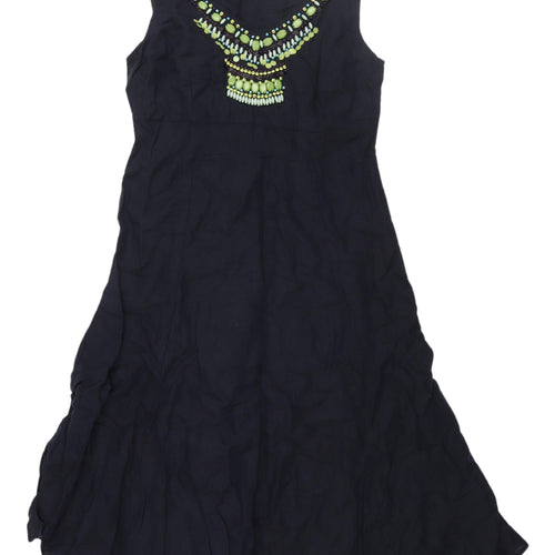 Marks and Spencer Women's Navy Linen A-Line Dress
