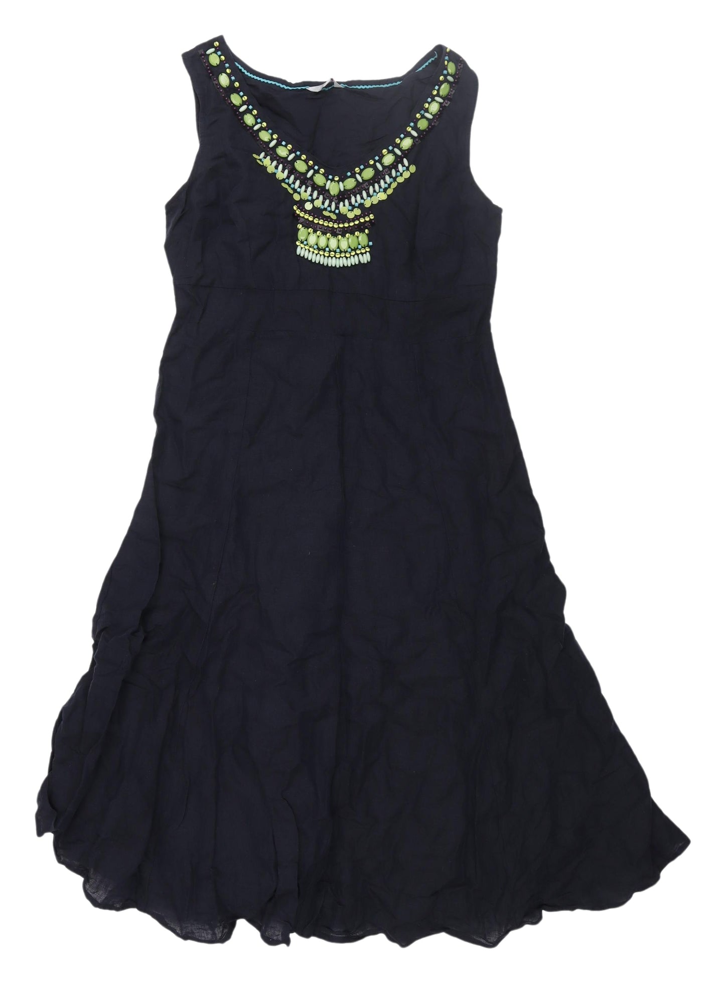 Marks and Spencer Women's Navy Linen A-Line Dress