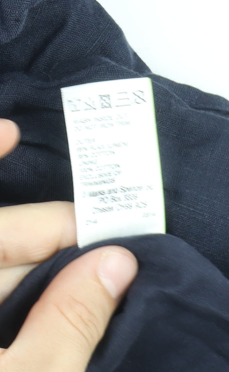 Marks and Spencer Women's Navy Linen A-Line Dress