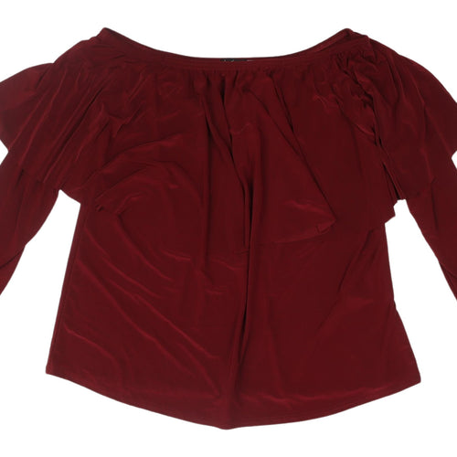 Boohoo Women's Red Off Shoulder Blouse Size 18