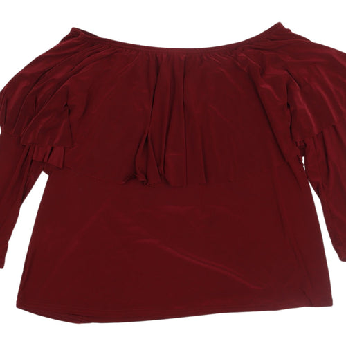 Boohoo Women's Red Off Shoulder Blouse Size 18