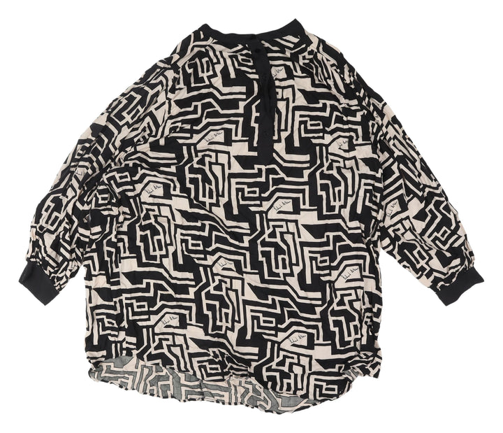 H&M Women’s Black Geometric Blouse, Relaxed 2XL