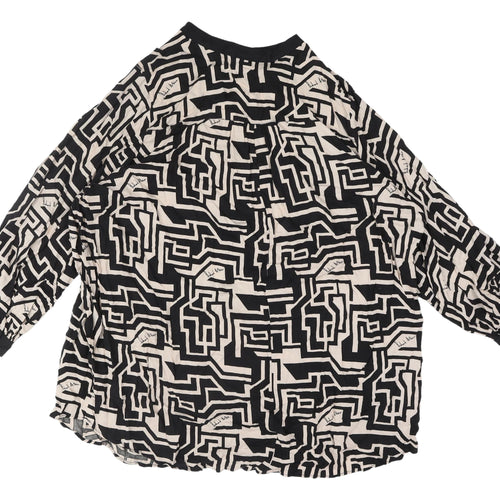 H&M Women’s Black Geometric Blouse, Relaxed 2XL