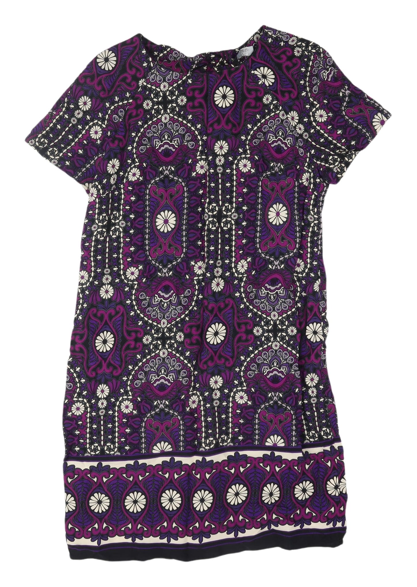 k & d London Multicoloured Shift Dress, UK 10, Short Sleeve
